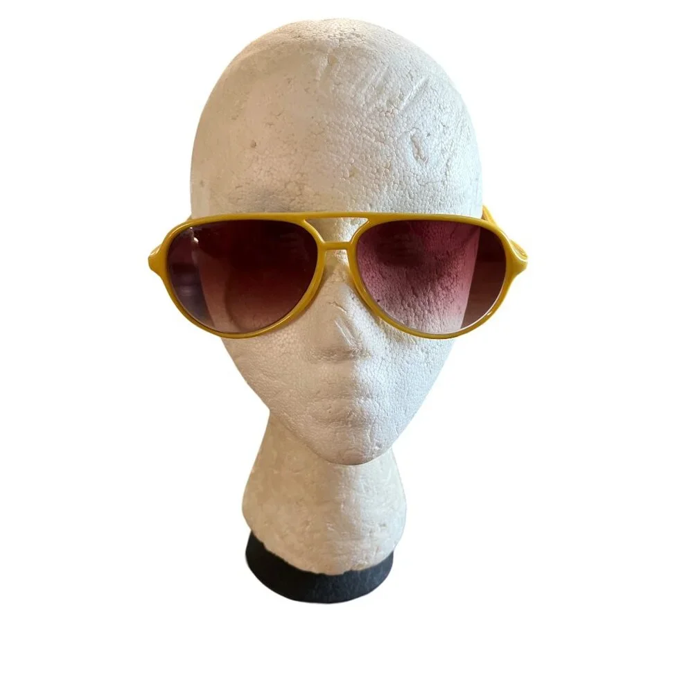 Stylish yellow framed Featherlite aviator sunglasses